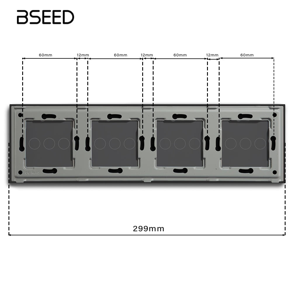 BSEED négyes üveg előlap fém kerettel, 299 mm (DIY) 2