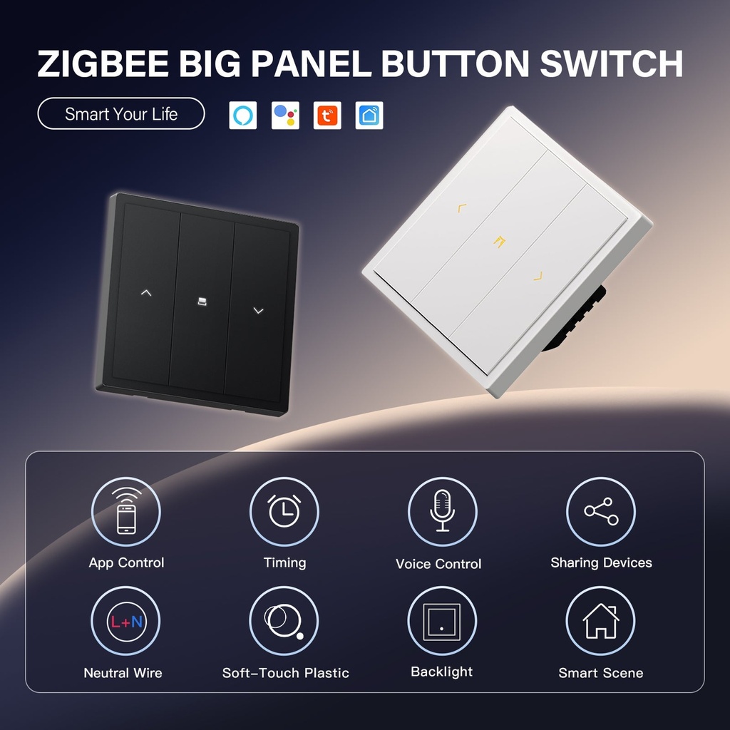 BSEED Scale Zigbee-s okos redőnykapcsoló, Tuya / Smart Life 2