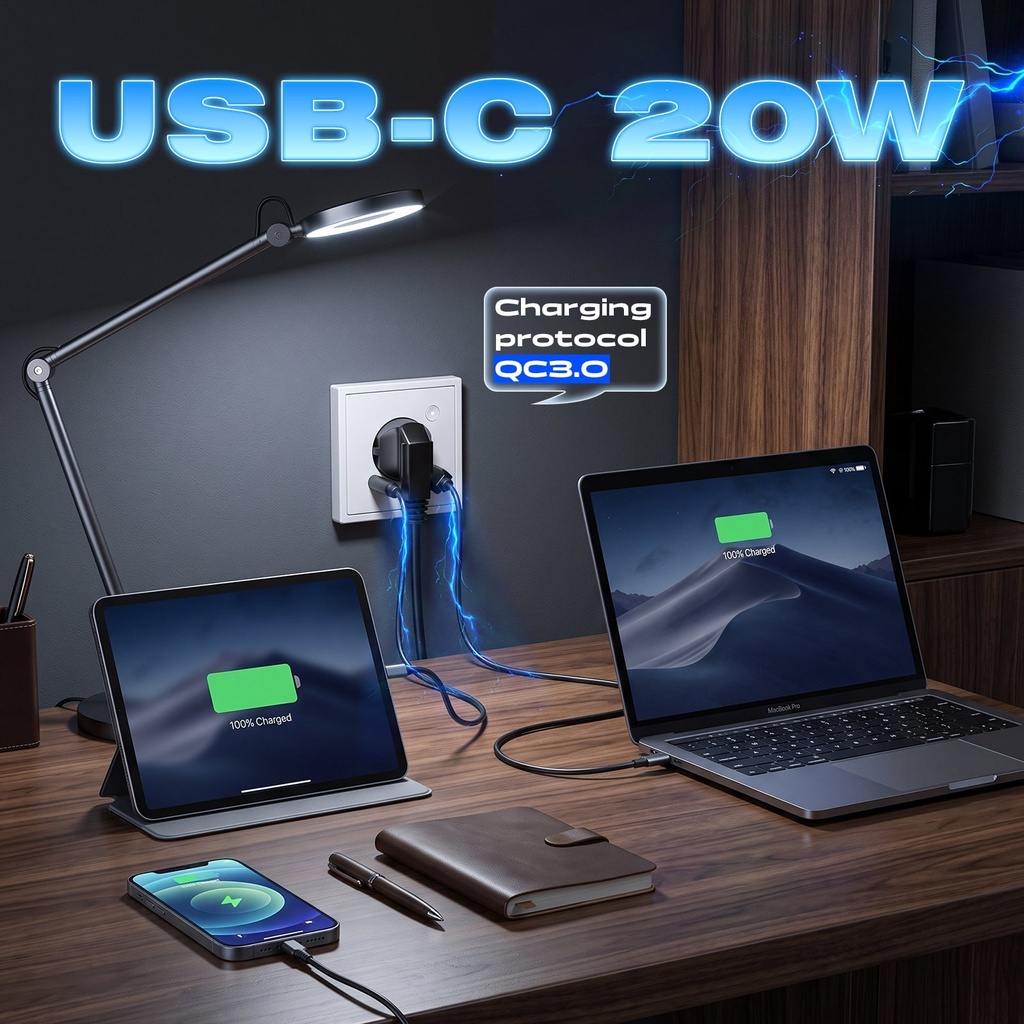 BSEED Grand Wifi-s okos EU konnektor fogyasztásméréssel, 20W USB-C porttal 1