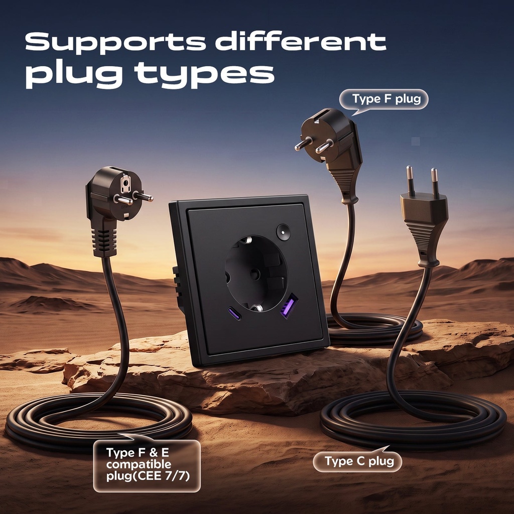 BSEED Grand Wifi-s okos EU konnektor fogyasztásméréssel, 20W USB-C porttal 5
