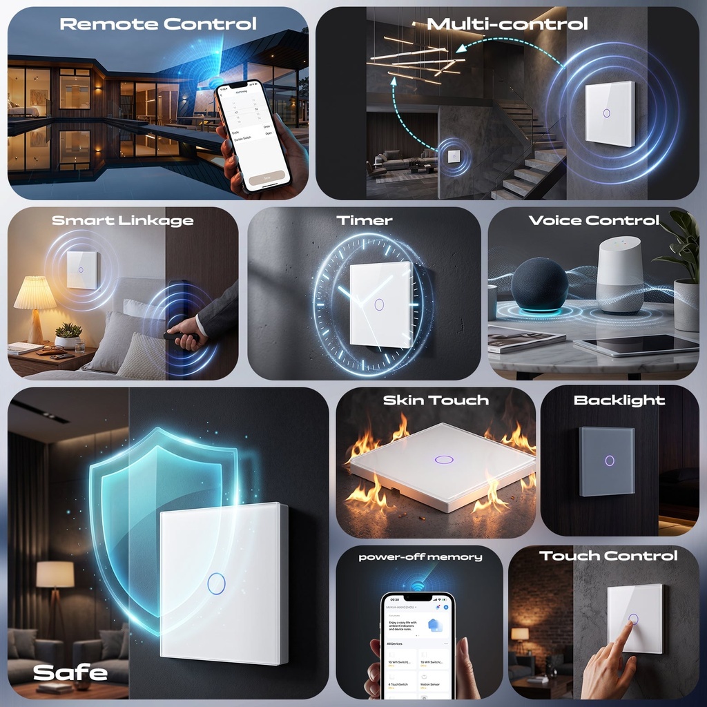 BSEED Matter Wifi-s érintős okos villanykapcsoló 1