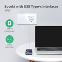 BSEED érintős villanykapcsoló EU konnektorral és 20W-os USB-C töltővel 2