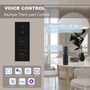 BSEED Wifi-s érintős villanykapcsoló dupla EU konnektorral, 228 mm-es üveg előlap 5