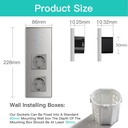 BSEED Wifi-s érintős villanykapcsoló dupla EU konnektorral, 228 mm-es üveg előlap 6