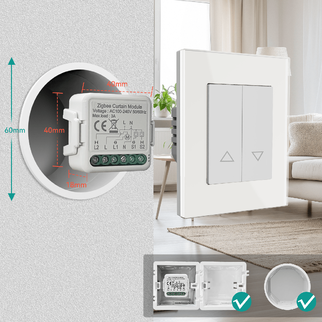 BSEED Wifi-s okos függöny- és redőnyvezérlő modul 2