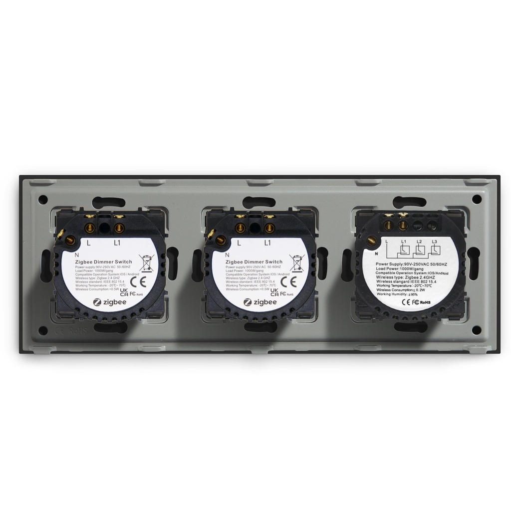 BSEED Zigbee villanykapcsoló dupla fényerő-szabályzóval, 228 mm 11