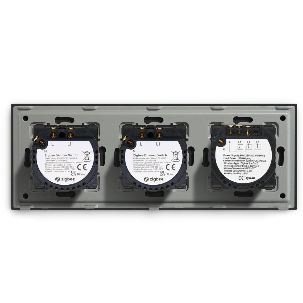 BSEED Zigbee villanykapcsoló dupla fényerő-szabályzóval, 228 mm 13