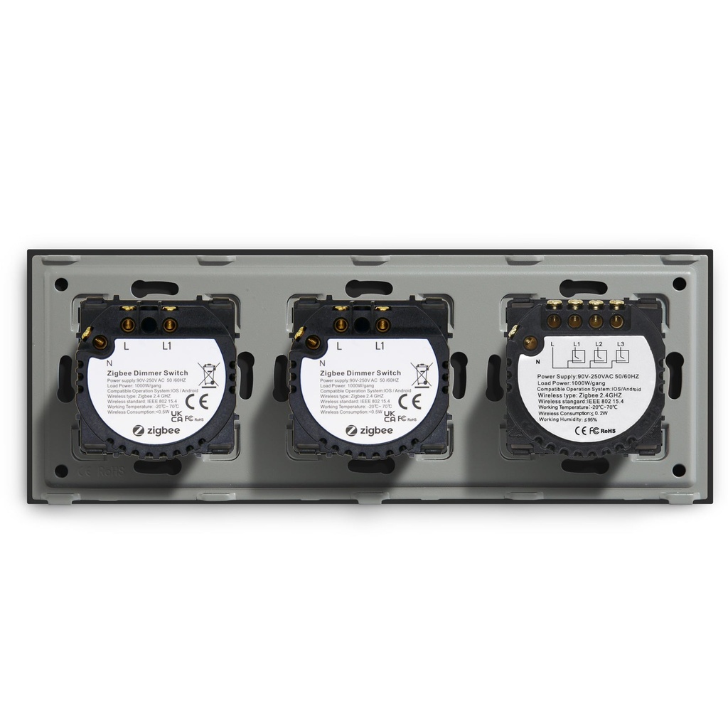 BSEED Zigbee villanykapcsoló dupla fényerő-szabályzóval, 228 mm 15