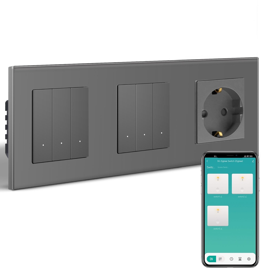 BSEED Zigbee okos villanykapcsoló (nullvezetékes) konnektorral, átjáró szükséges 20