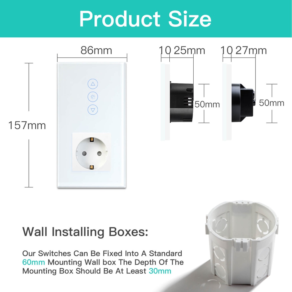 BSEED Wifi-s okos fényerő-szabályzó EU konnektorral, 157 mm 5