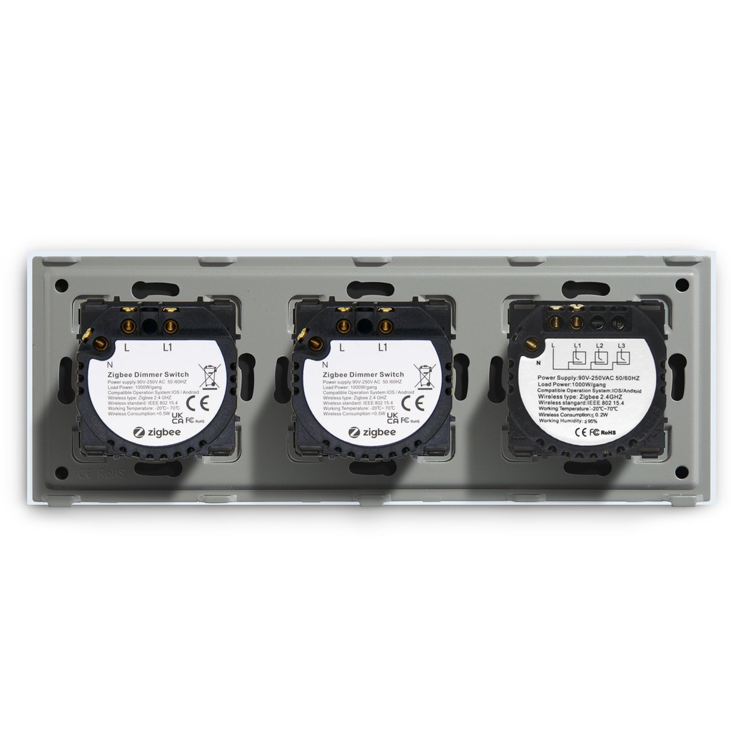BSEED Zigbee villanykapcsoló dupla fényerő-szabályzóval, 228 mm 17
