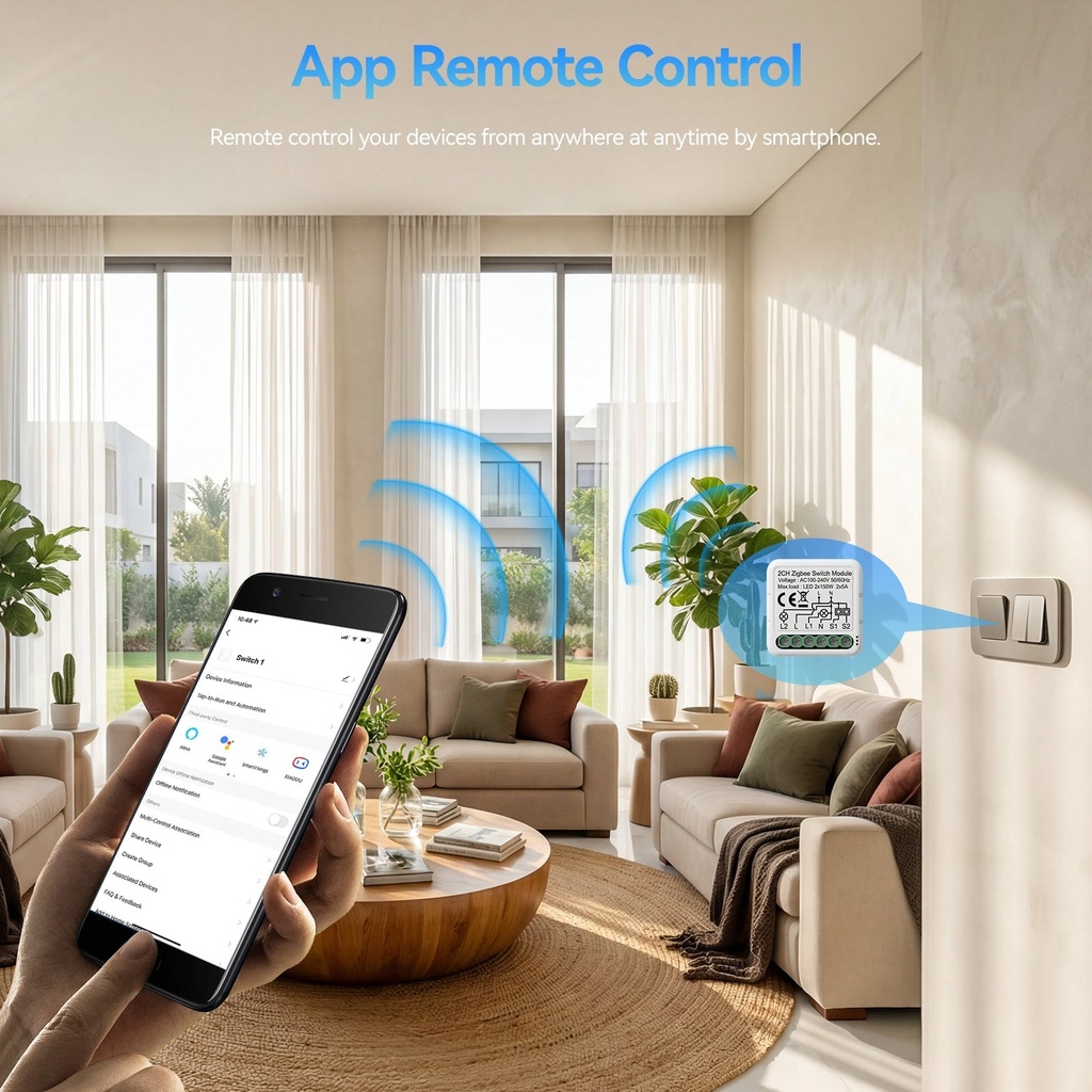 BSEED Zigbee okos kapcsolómodul hagyományos fali kapcsolókhoz 4