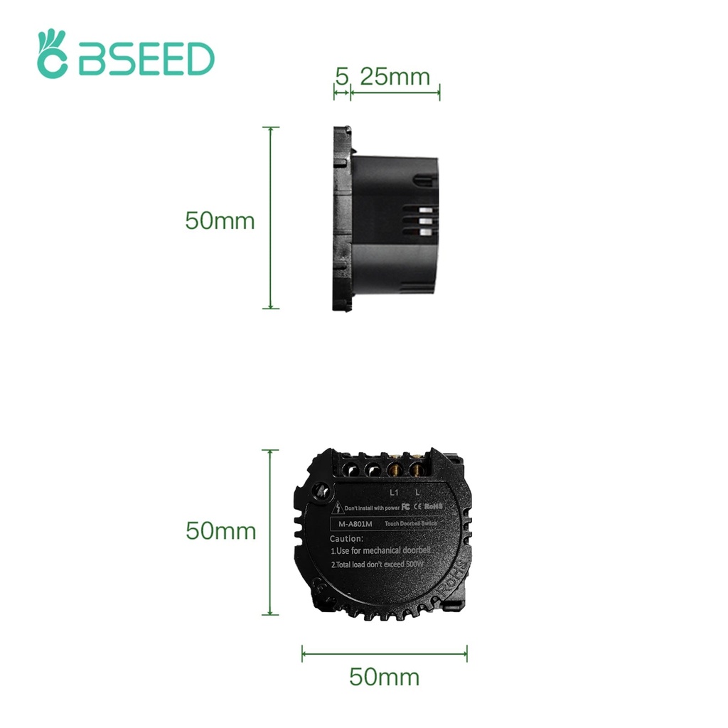 BSEED érintős csengőkapcsoló modul kék háttérvilágítással (DIY) 2