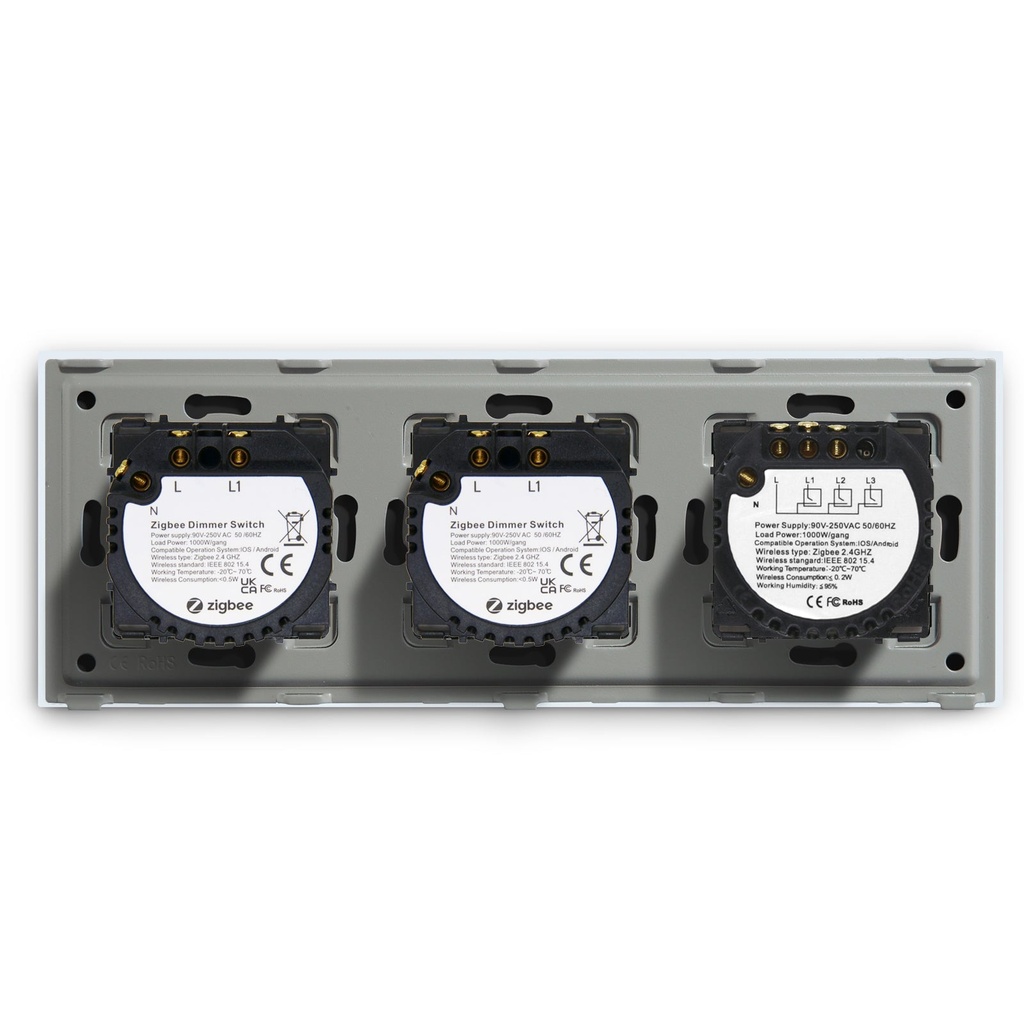BSEED Zigbee villanykapcsoló dupla fényerő-szabályzóval, 228 mm 19