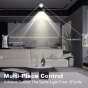 BSEED Wifi-s érintős villanykapcsoló két hagyományos EU konnektorral, 228 mm 2