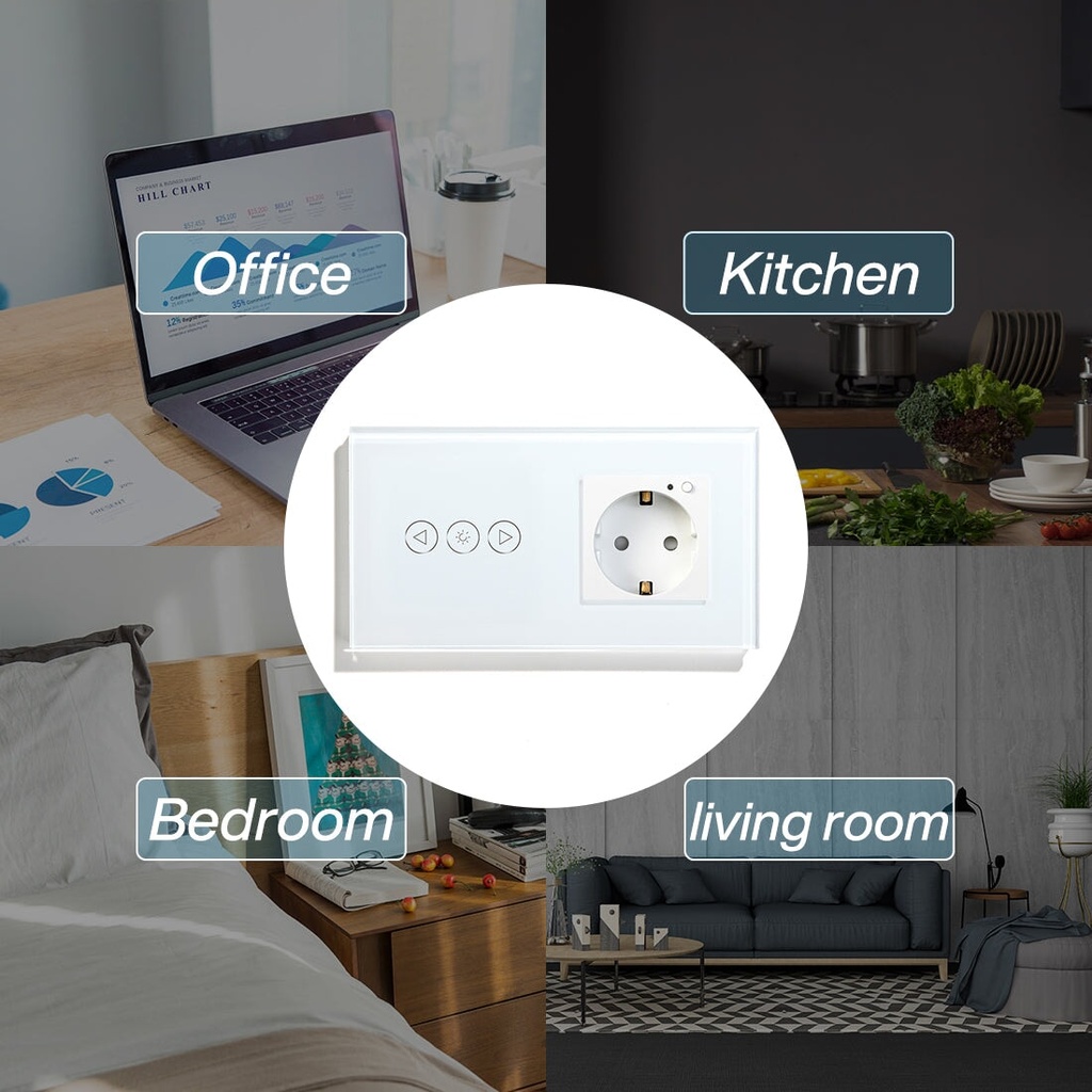 BSEED Wifi-s okos fényerő-szabályzó Wifi-s EU konnektorral, üveg előlap 4