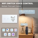 BSEED Wifi-s érintős villanykapcsoló EU konnektorral, USB-A és USB-C töltővel 5