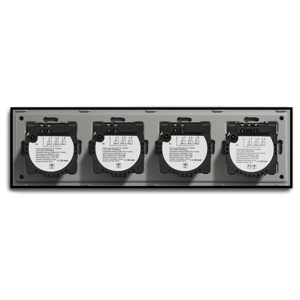 BSEED Wifi-s hármas villanykapcsoló redőnykapcsolóval, 299 mm 10