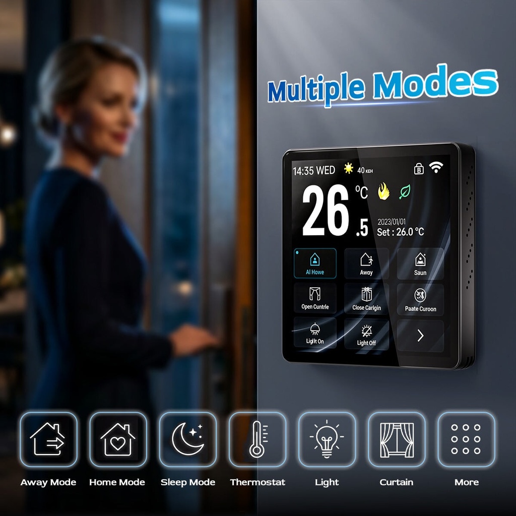 BSEED Wifi-s multifunkciós okos vezérlőpanel padlófűtéshez 2