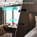 BSEED Wifi-s érintős dupla villanykapcsoló hagyományos EU konnektorral, 228 mm 1