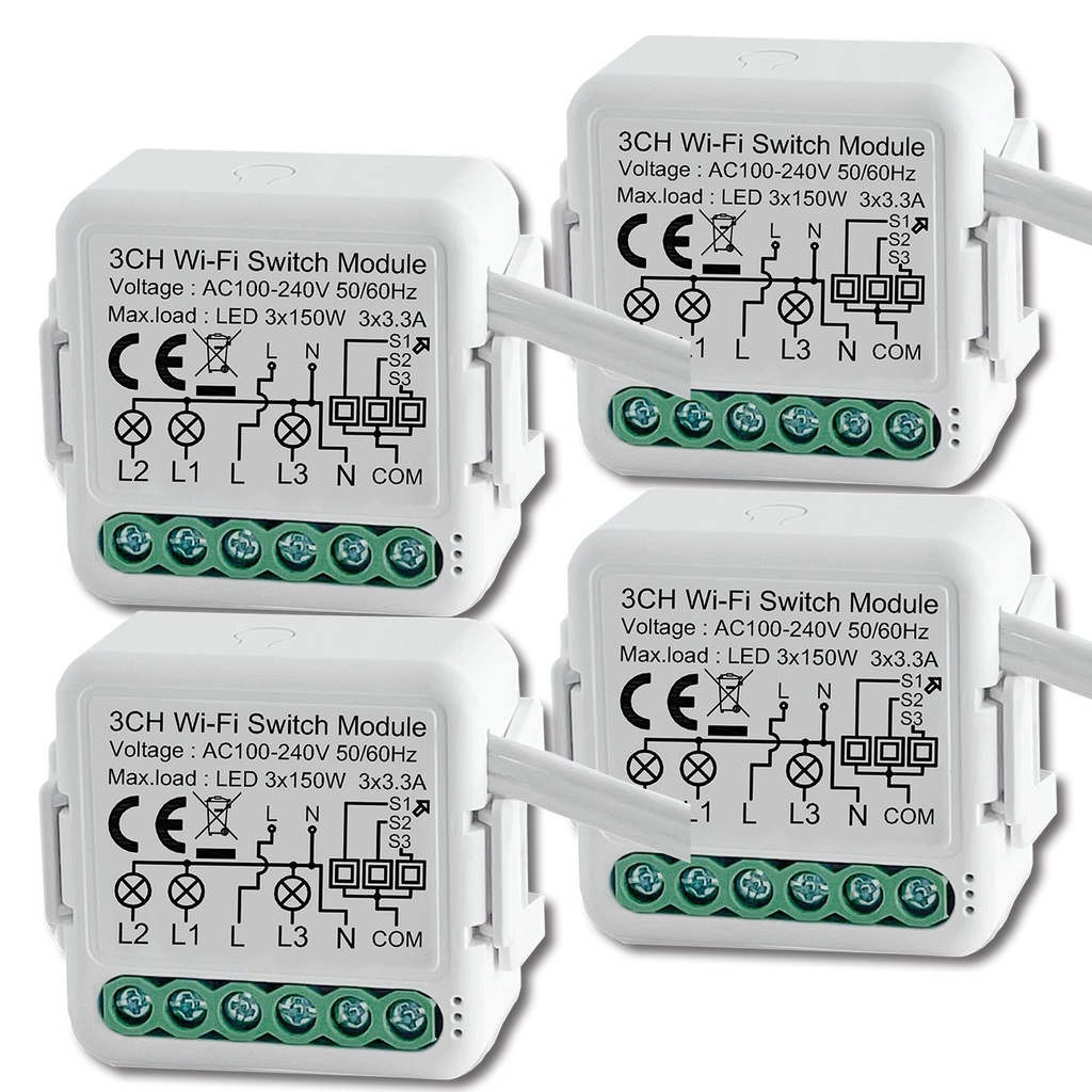 BSEED Wifi-s okos kapcsolómodul villanykapcsolóhoz, 2–4 csatornás 18