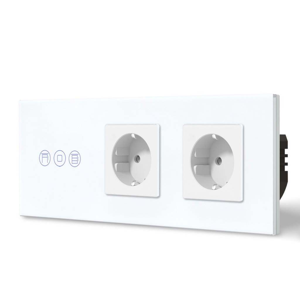 BSEED Wifi-s érintős redőnykapcsoló két hagyományos EU konnektorral, 228 mm 4
