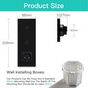 BSEED Wifi-s érintős dupla villanykapcsoló hagyományos EU konnektorral, 228 mm 12