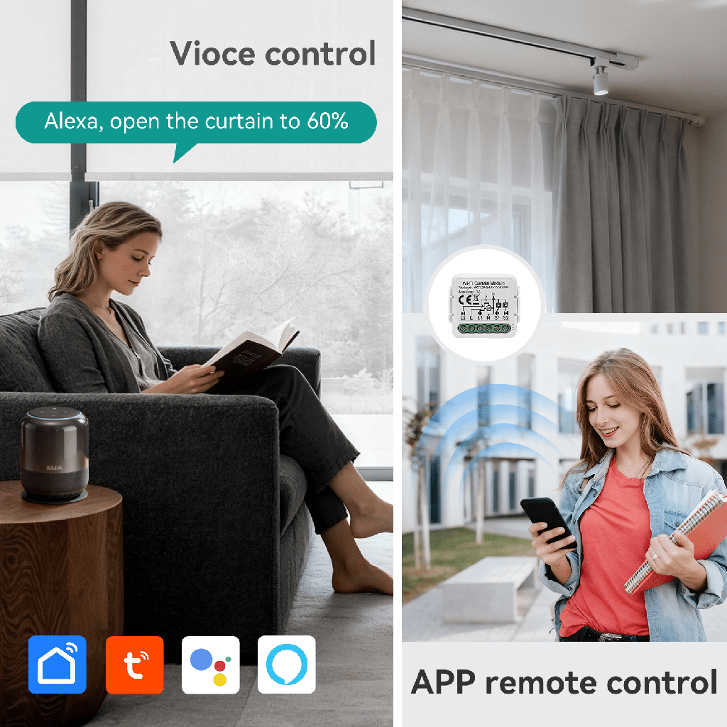 BSEED Zigbee okos függönykapcsoló modul függönyökhöz, rolókhoz és redőnyökhöz 3