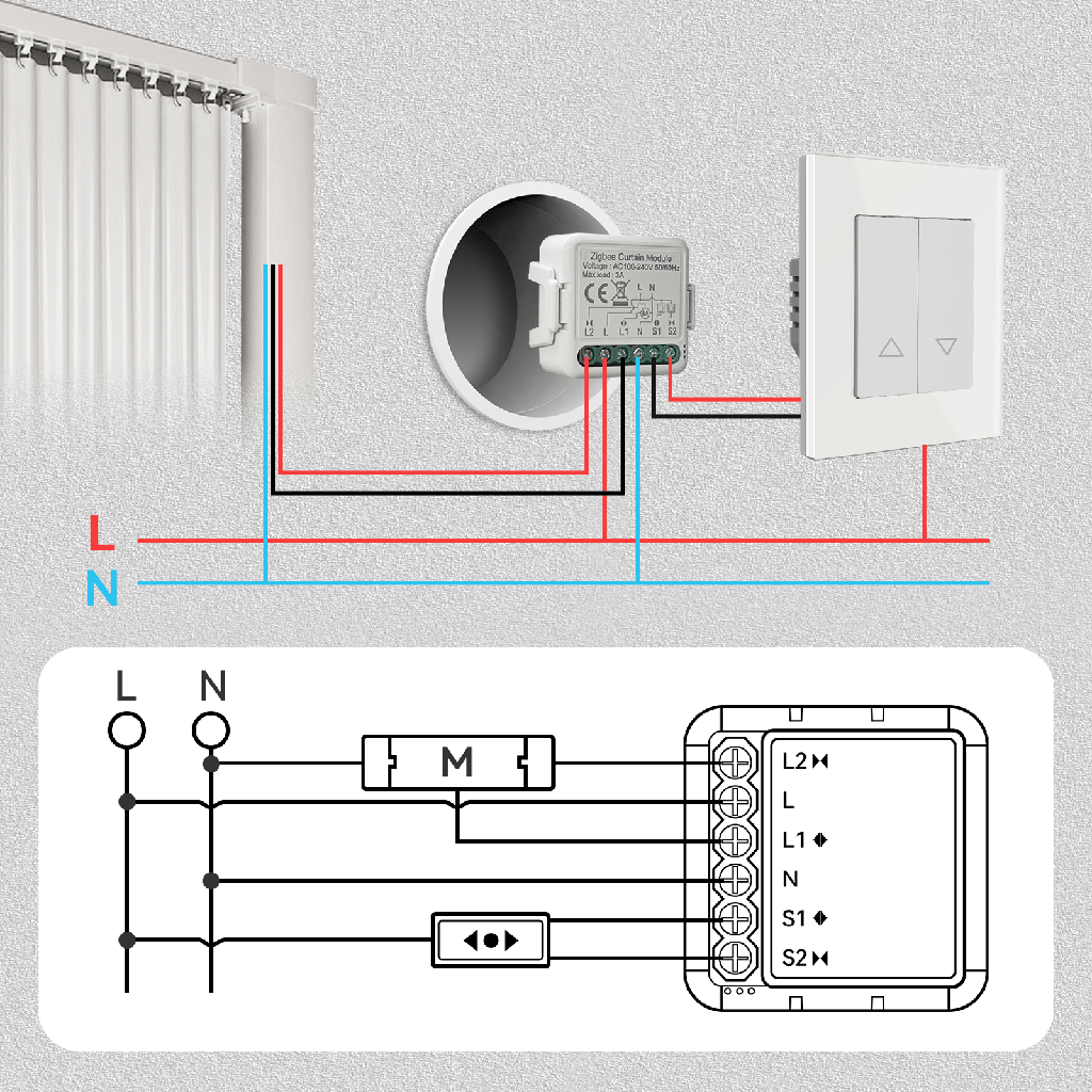 BSEED Zigbee okos függönykapcsoló modul függönyökhöz, rolókhoz és redőnyökhöz 5