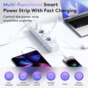 BSEED Wifi-s okos elosztó 4 külön vezérelhető aljzattal, fogyasztásméréssel, 30W USB/Type-C 1