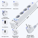 BSEED Wifi-s okos elosztó 4 külön vezérelhető aljzattal, fogyasztásméréssel, 30W USB/Type-C 2