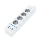 BSEED Wifi-s okos elosztó 4 külön vezérelhető aljzattal, fogyasztásméréssel, 30W USB/Type-C 9