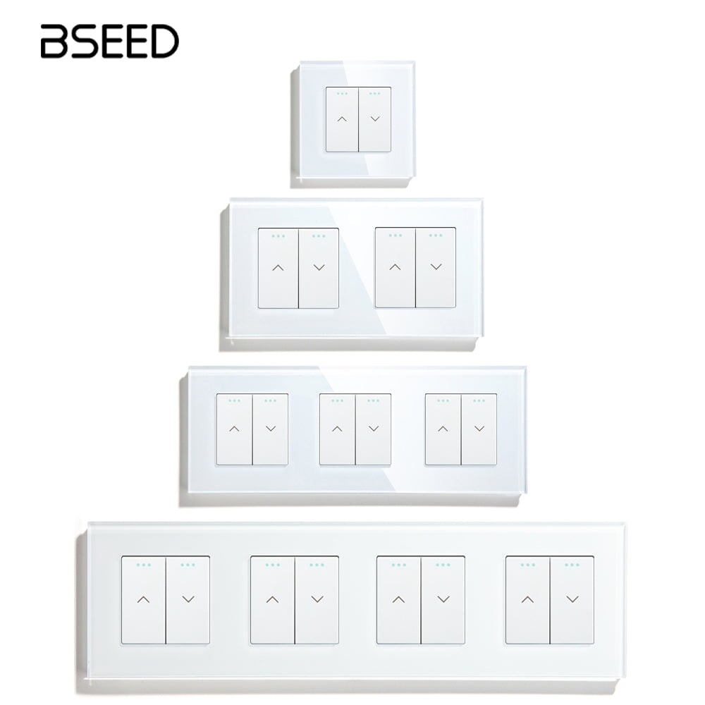 BSEED érintős függönykapcsoló fel/le nyilakkal, üveg előlap 1