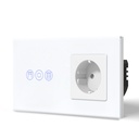 BSEED Wifi-s érintős redőnykapcsoló hagyományos EU konnektorral, 157 mm 5