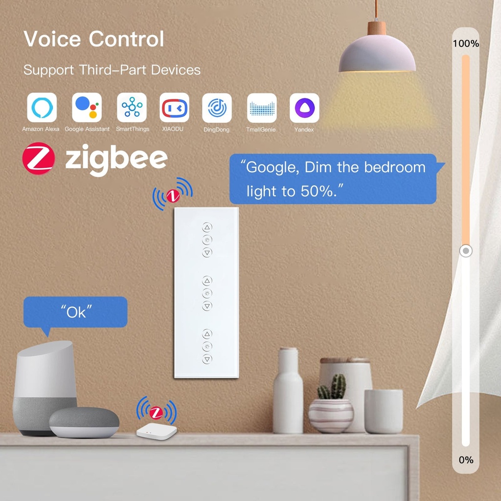 BSEED Zigbee hármas érintős fényerő-szabályzó, 228 mm 2