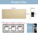 BSEED Wifi-s érintős hármas redőnykapcsoló, 228 mm-es kristályüveg panel 9