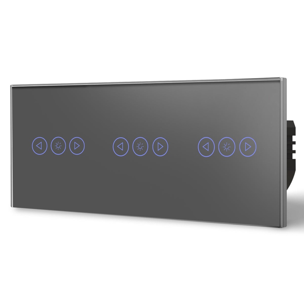 BSEED Wifi-s érintős hármas redőnykapcsoló, 228 mm-es kristályüveg panel 14