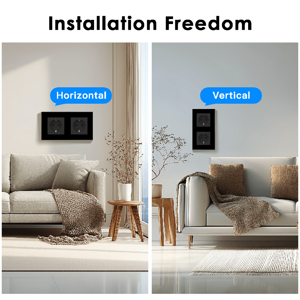 BSEED Wifi-s okos EU konnektor fogyasztásméréssel, üveg vagy műanyag előlap 6