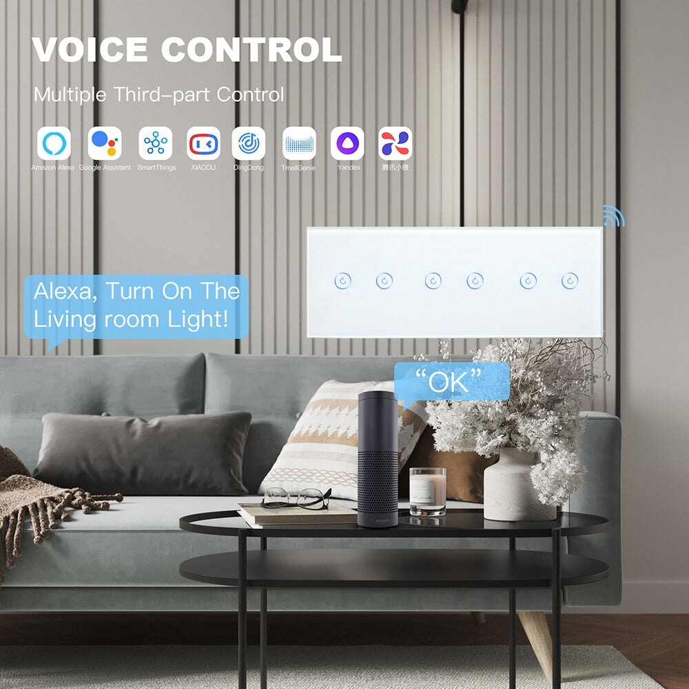 BSEED hármas Zigbee érintős villanykapcsoló, nullvezeték nélküli, 228 mm 1