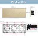 BSEED hármas Zigbee érintős villanykapcsoló, nullvezeték nélküli, 228 mm 2