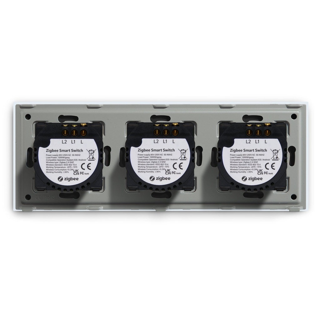 BSEED hármas Zigbee érintős villanykapcsoló, nullvezeték nélküli, 228 mm 14