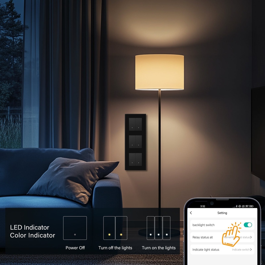 BSEED hármas Zigbee-s okos villanykapcsoló (nullvezetékes), átjáróval 11