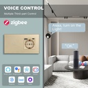 BSEED Zigbee villanykapcsoló (nullvezeték nélkül) EU konnektorral, USB-C töltővel 1