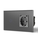 BSEED Zigbee villanykapcsoló (nullvezeték nélkül) EU konnektorral, USB-C töltővel 20