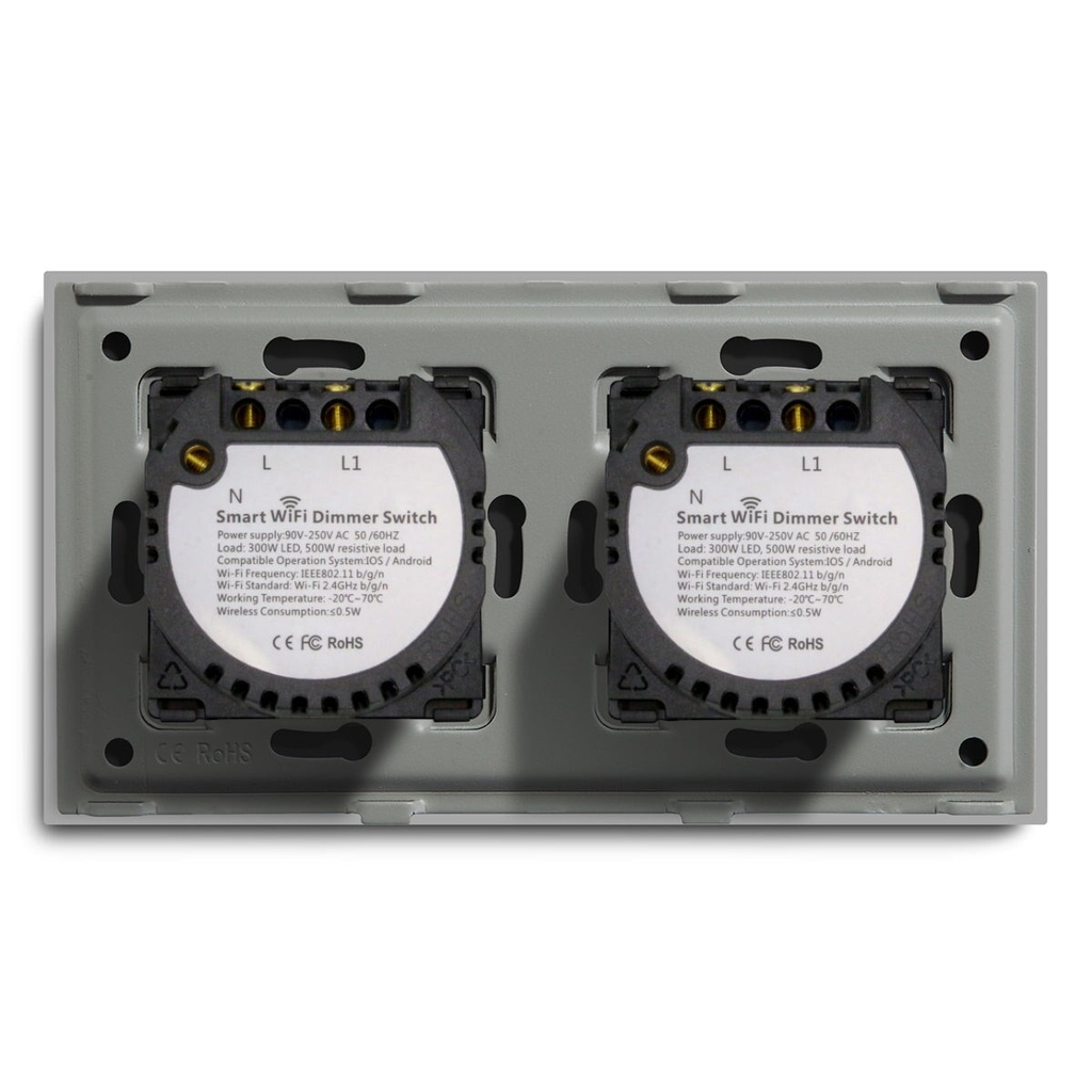 BSEED Wifi-s érintős dupla fényerő-szabályzó, 157 mm-es kristályüveg panel 16