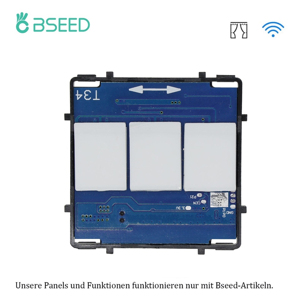 BSEED Wifi / Zigbee függöny- és redőnykapcsoló funkciómodul, üveg előlap nélkül 1