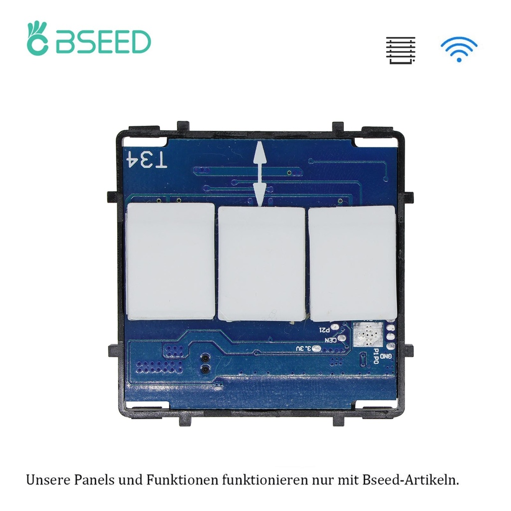 BSEED Wifi / Zigbee függöny- és redőnykapcsoló funkciómodul, üveg előlap nélkül 3