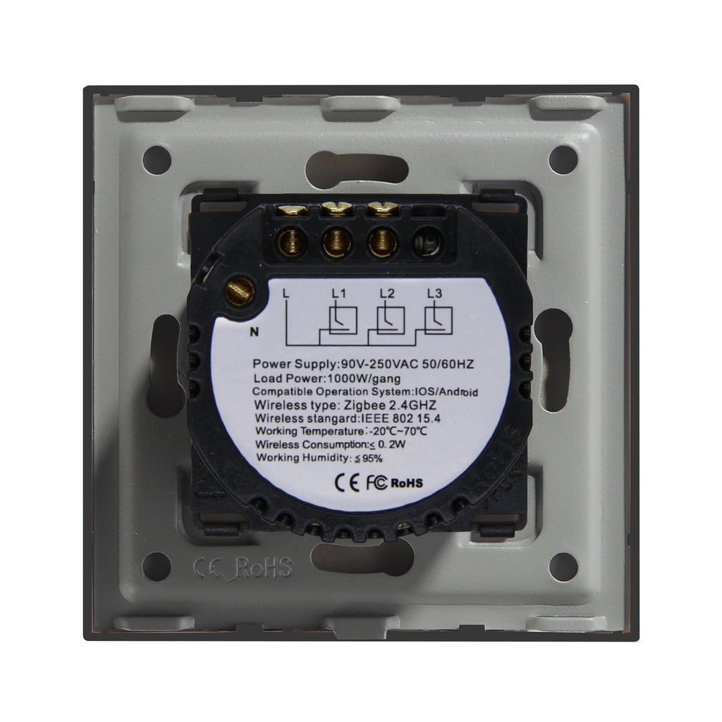 BSEED Zigbee okos villanykapcsoló (nullvezetős), 1–4 kapcsolós 18
