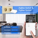 BSEED Zigbee-s okos EU konnektor gyermekvédelemmel, üveg előlap 4