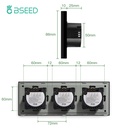 BSEED Wifi-s hármas érintős redőnykapcsoló, 228 mm-es üveg előlap 6